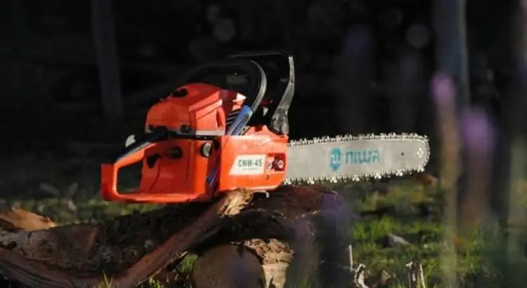 A mighty chainsaw resting after the job