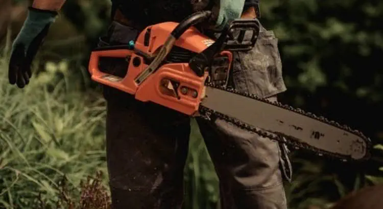 chainsaw before action