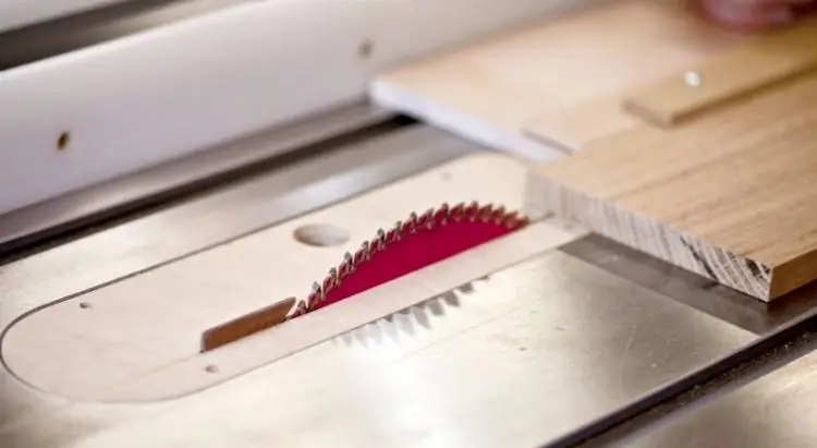 A powerful table saw in action