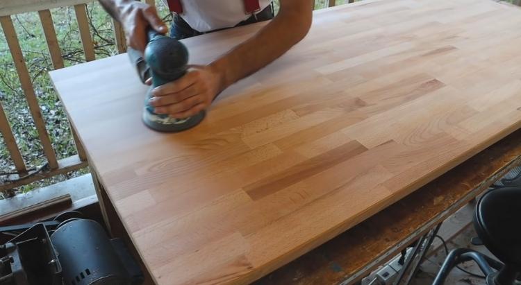 Sanding the surface